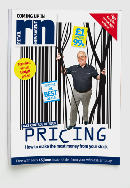Design & art direction of Retail Newsagent magazine by Nick McKay, pricing advertisement
