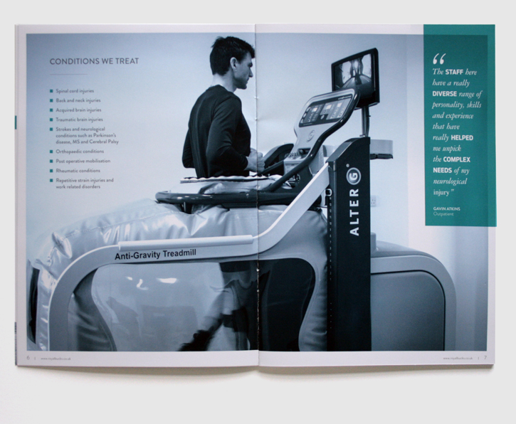 Design & art direction for promotional brochures for the Royal Buckinghamshire Hospital by Nick McKay, page 6-7