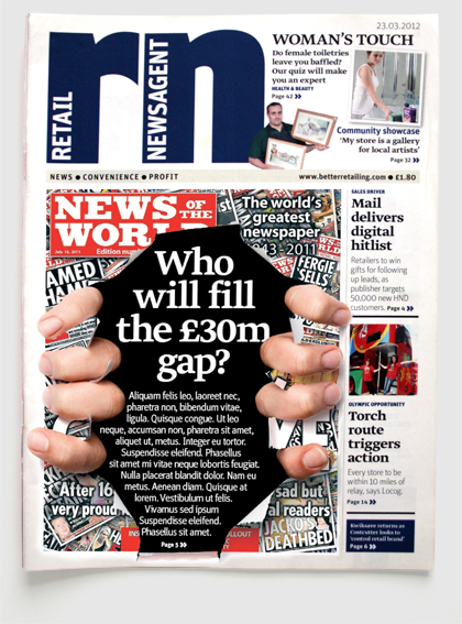 Design & art direction for Retail Newsagent magazine, by Nick McKay, cover