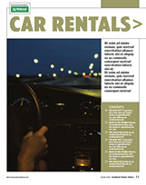 Redesign of Business Travel World magazine for EMAP by Nick McKay. Section page