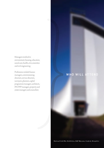 Design & art direction of a promotional brochure for a building conference for EMAP by Nick McKay. Page 4