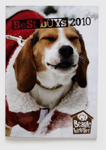 Branding, design & art direction of Best Buys catalogue for Beagle Welfare charity by Nick McKay. Cover design