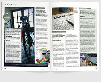 Redesign of Flat Living magazine by Nick McKay. ARMA spread