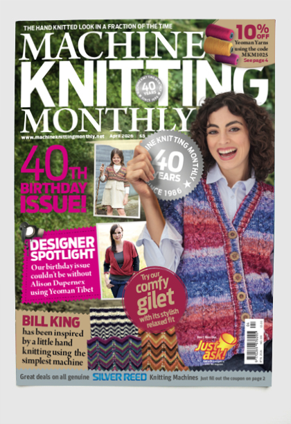 Design & art direction of Machine Knitting Monthly magazine by Nick McKay. Cover