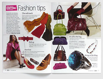 Redesign of Machine Knitting Monthly magazine by Nick McKay. Fashion tips spread