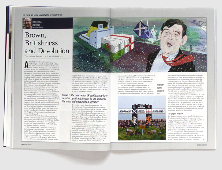 Design of Britain Today magazine by Nick McKay, politics feature