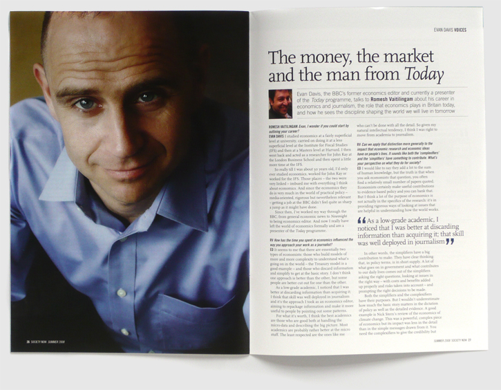 Design of Britain Today magazine by Nick McKay, Evan Davis interview