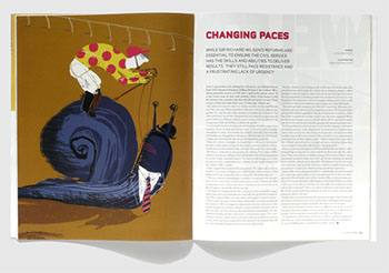 Design & art direction of Whitepaper magazine by Nick McKay. Shortlisted for Best Designed Business Magazine at the MDA. Changing paces feature.