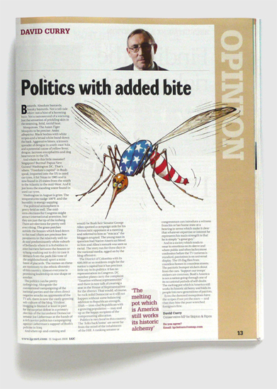 Redesign of Local Government Chronicle magazine by Nick McKay, opinion page