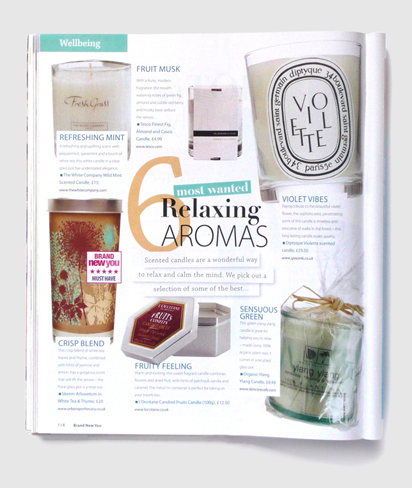 Design & art direction of Brand New You magazine by Nick McKay, aromas page