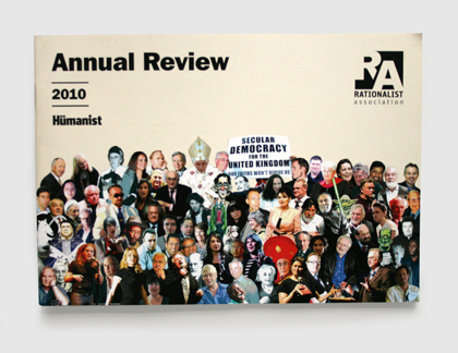 Branding, design & art direction for annual report for the Rationalist Association by Nick McKay, cover