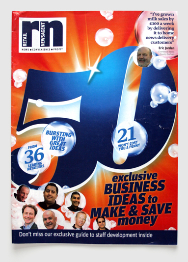 Design & art direction for Retail Newsagent magazine by Nick McKay, 50 ideas cover